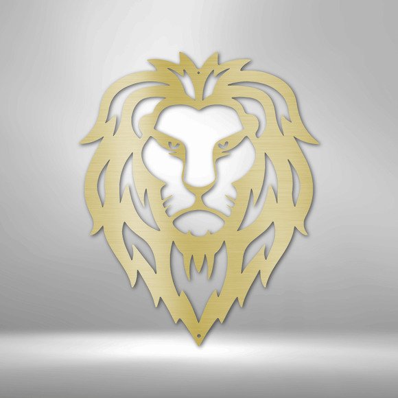 Lion Head Steel Sign Laser Cut Powder Coated Home & Office Metal Wall Decor Mult